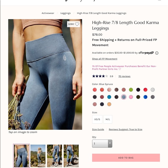 Free people good karma leggings in blue spruce - Picture 3 of 7